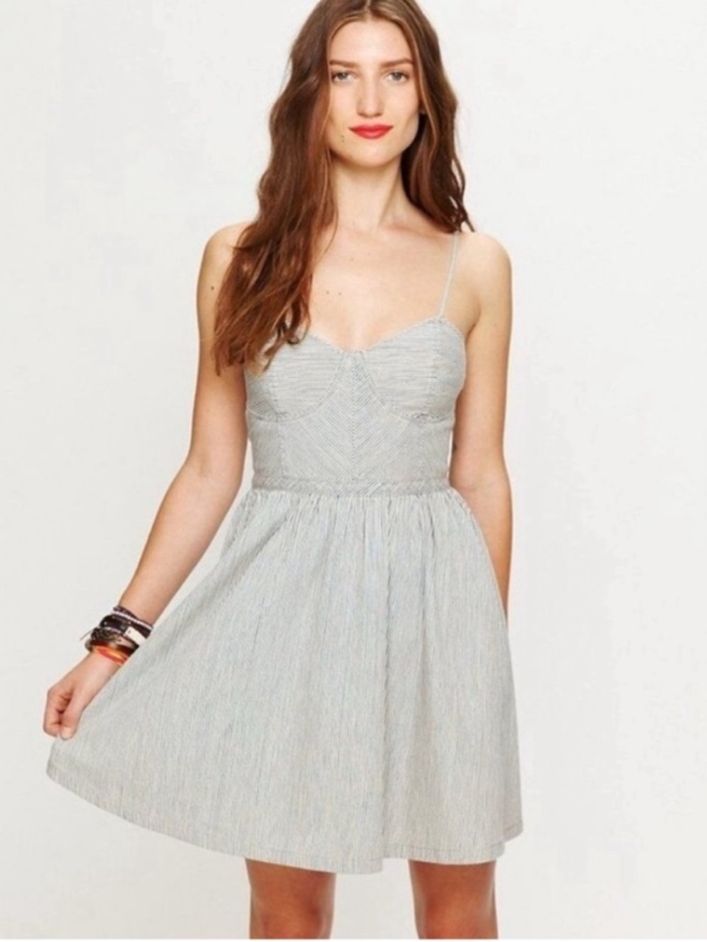 Free People  Striped Spaghetti Strap Mini Dress